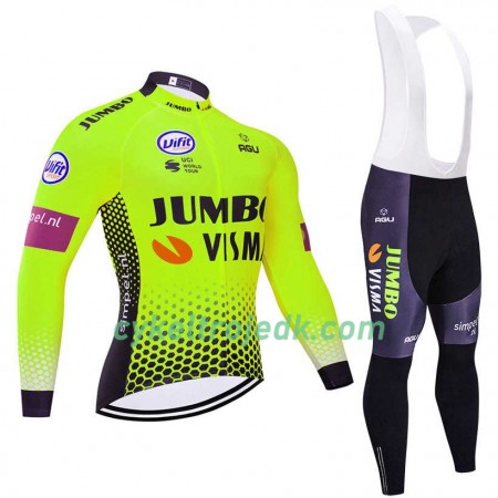 Cykeltøj Langærmet + Bib Cykelbukser 2019 Team Jumbo-Visma N002